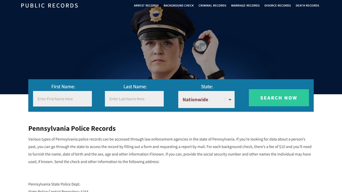 Pennsylvania Police Records | Get Instant Reports On People